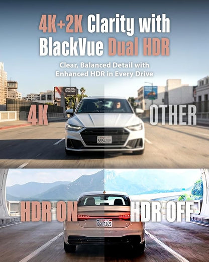 BlackVue Elite 9, 4K+2K Dash Cam Front and Rear, HDR, Dual STARVIS 2, Free 64GB Micro SD Card&Hardwire Cable Included, Dash Camera for Cars, 24H Parking Mode, Wi-Fi, GPS, App Control