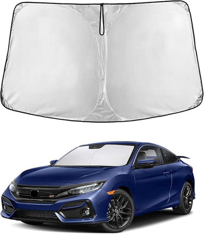 EcoNour Windshield Sunshade Compatible for Honda Civic 2016-2019 2020 2021, Sun Visor for Front Windshield & Window Sun Shade Cover, UV Heat Blocker & Protector, Car Accessories