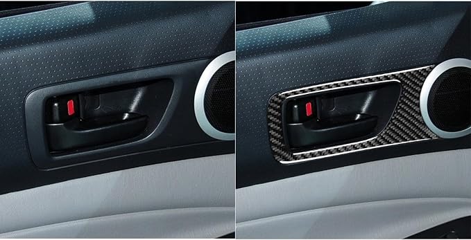 NVCNX Real Premium Carbon Fiber for Toyota 2nd Gen Tacoma Accessories 2005-2015 2006 2007 2008 2009 2010 2011 2012 2013 2014 Car Door Inner Handle Cover Interior Trim Sticker Decal 4PCs - for 4-Door