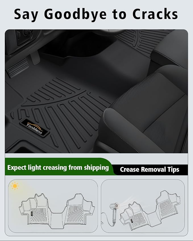 Floor Mats Custom for Ford Transit 2015-2021 150/250/350/350HD w/Carpet Flooring (Not for Transit Connect Models) All Weather TPE Rubber 1st Row Anti-Slip Floor Liners for Transit Accessories