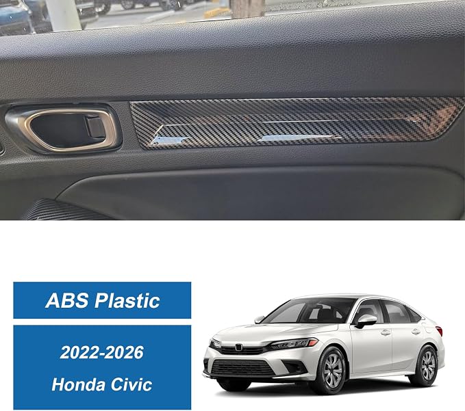 Carbon Fiber Interior Door Panel Cover Compatible with 2022-2026 11th Gen Honda Civic