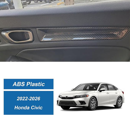 Carbon Fiber Interior Door Panel Cover Compatible with 2022-2026 11th Gen Honda Civic