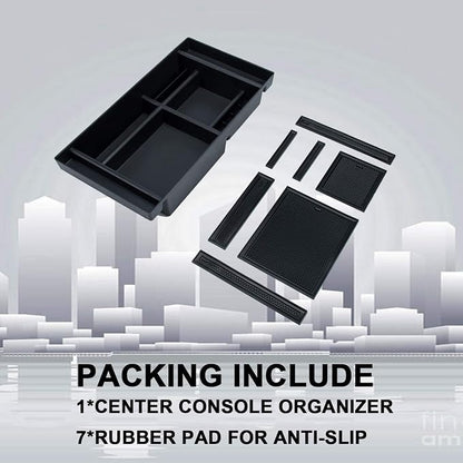 JKCOVER Center Console Organizer Tray Compatible with (2019-2024 2025) Chevy Silverado 1500/GMC Sierra 1500 and 2020-2025 Silverado/Sierra 2500/3500 HD - Full Console w/Bucket Seats ONLY，Black trim