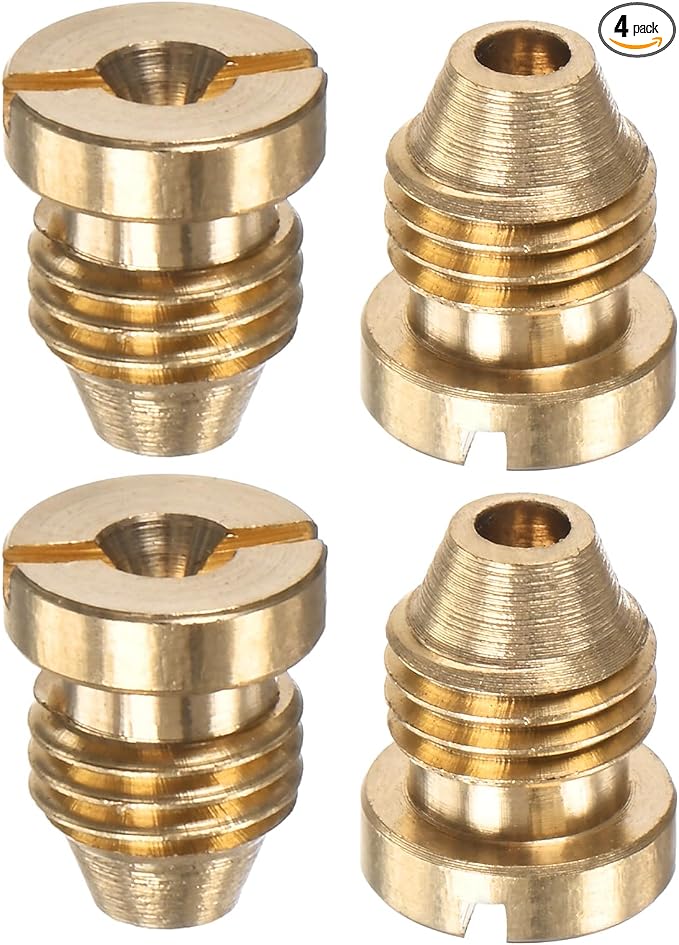 M METERXITY 4-Pack Foam Cannon Orifice Nozzle, 1.3mm Brass Universal Thread Tips for Snow Foam Lance/Garden Hose/Kitchen Cleaners, Sprayer Connector Replacement Nozzles
