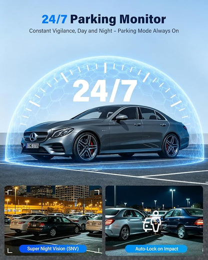 4K+2.5K+2.5K Dash Cam, STARVIS 2 Dash Camera 3-Channel, Free 64GB Card, Dashcam with 5G WiFi GPS, G-Sensor,Loop Recording, HDR, 24H Parking Monitor, Car Dash Cam for Rideshare & Taxi