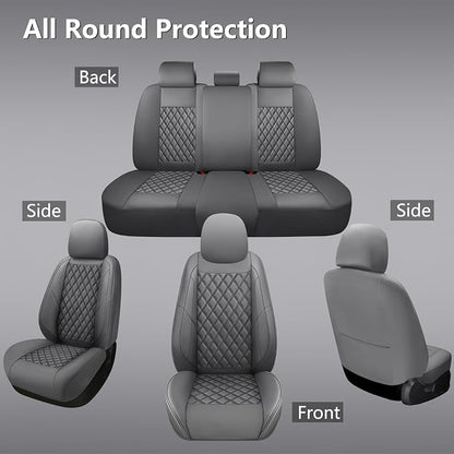 F150 Seat Covers Front Pair, Custom Ford F150 Truck Seat Cover Fit for 2015-2025 F150 and 2017-2025 F250 F350 F450 Super Duty Crew Cab XL XLT Lariat King Ranch Platinum (Grey, Front Pair(2 seats))