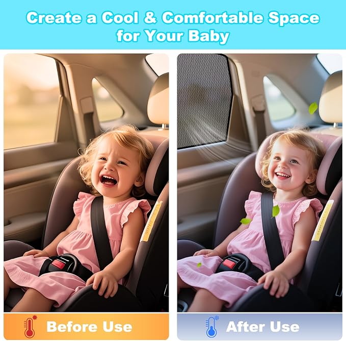 XCBYT CRV Window Shades for 2017-2022, 4PCS Side Window Sun Shades with Breathable Mesh, Magnetic Car Window Covers for Baby & Privacy, UV Protection & Heat Insulation