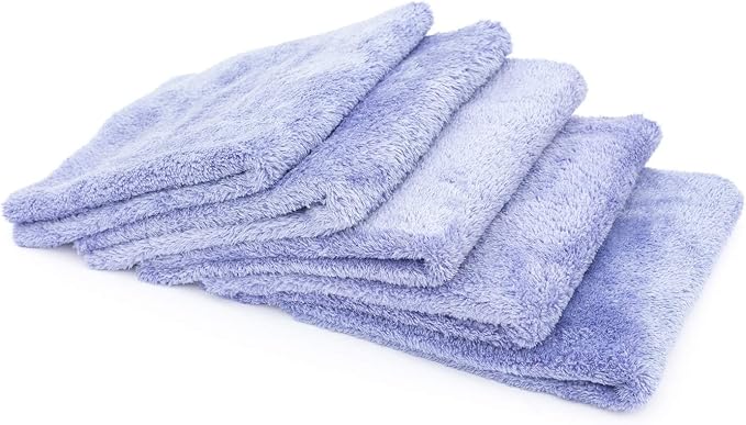 The Rag Company - Eagle Edgeless 350 (5-Pack) Professional Korean 70/30 Blend Super Plush Microfiber Detailing Towels, 350GSM, 16in x 16in, Lavender