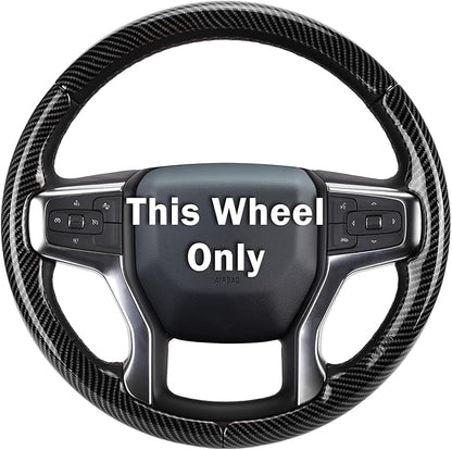 Steering Wheel Cover for Chevy Silverado 1500 2019-Present/ 2500 3500 2020-Present/Blazer 2019-Present (Gasoline Models)/ Suburban Tahoe 2021-2024, Car Steering Wheel Cover Accessories for Chevrolet