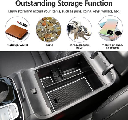 Center Console Organizer Compatible with 2025 2026 Hyundai Tucson SEL/SE Armrest Storage Box Armrest Console Organizer 2025 Tucson Accessories (ONLY FOR TUCSON SEL/SE/XRT,NOT FOR PHEV&Limited&N-Line)