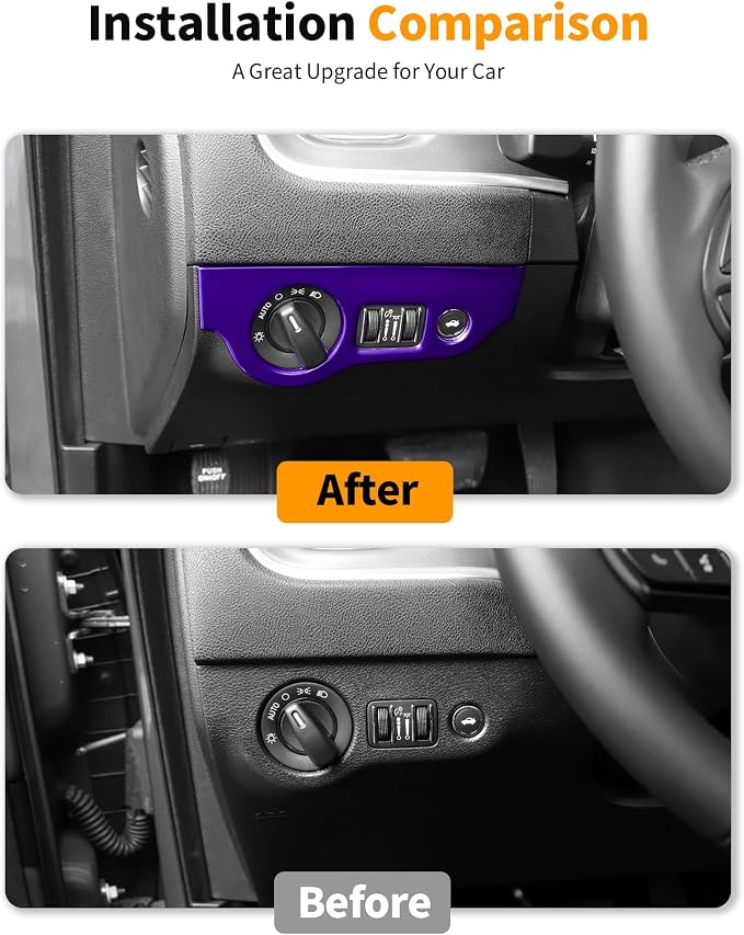 Hoolcar for Charger Purple Interior Accessories Trim Kit fit for 2015-2024+ Dodge Charger Center Console Gear Shift Dash Dashboard Decor Cover Trim, 12pcs
