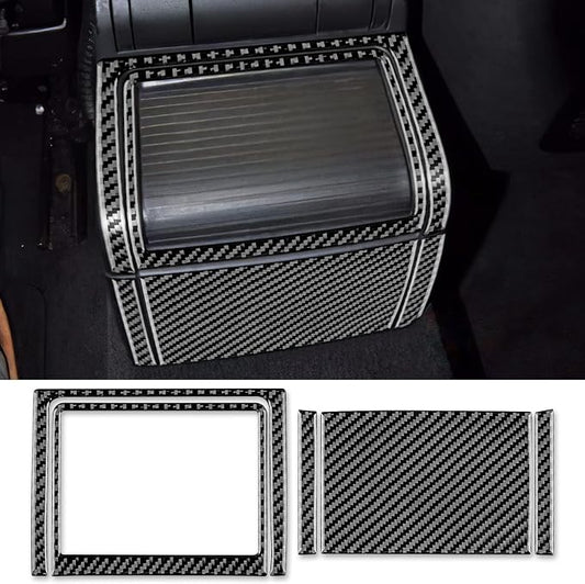AIRSPEED for BMW E46 1998-2006 Front Armrest Rear Panel Cover – Center Console Carbon Fiber Interior Trim, Black