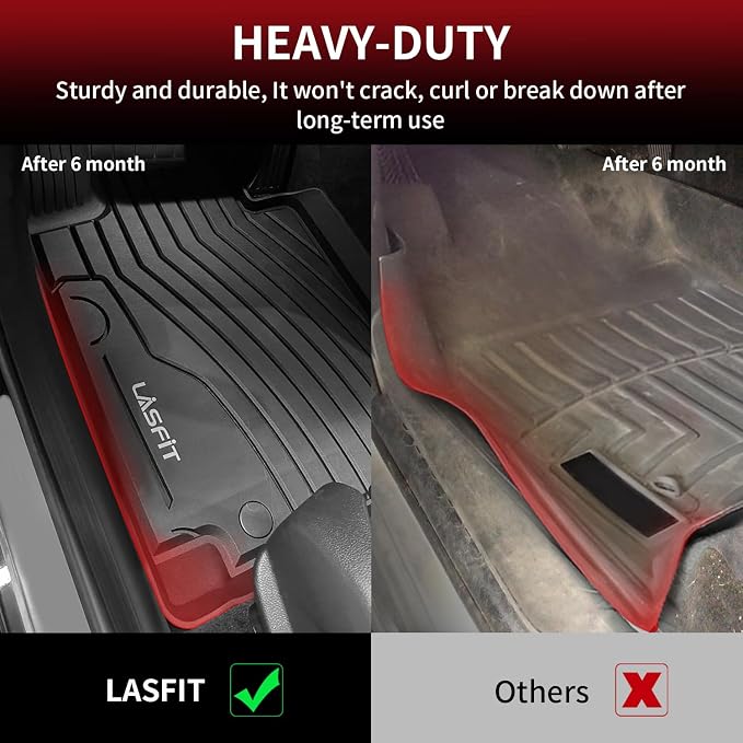 LASFIT Floor Mats for Mercedes Benz GLC 2023-2026 (Coupe Only for 2024-2026), GLC300 / GLC350e / GLC43 AMG/GLC 63 AMG S E, All Weather TPE Floor Liners Custom Fit GLC Car Mats 1st & 2nd Row Set