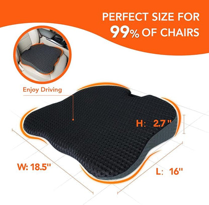 Lofty Aim Car Seat Cushion, Comfort Memory Foam Car Cushions for Driving (Gray)