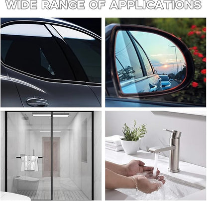 Ohleats Small Silicone Window Squeegee, Auto Windshield Water Blade Scraper, All-Purpose Water Squeegee Wiper for Mirror Home Cleaning, Car Accessories (Black)