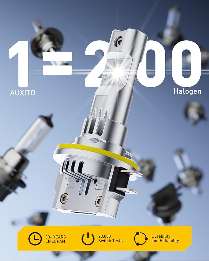 AUXITO Upgraded H11B Bulb, 16000LM 3000K Amber Yellow Light, 1:1 Mini Size No Adapter Needed, 3 Min Quick Install, No Flicker, 99% Compatibility, Pack of 2
