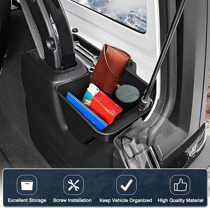 Rear Cargo Side Trunk Storage Box Tray Fit for Jeep Wrangler JL 2018-2023 Trunk Storage Tray Organizers Cargo Organizer Black 2PCS (NOT FIT 4XE)