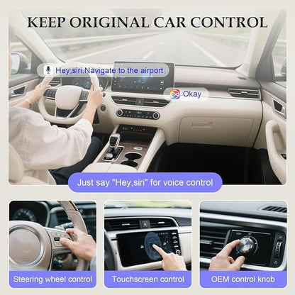 Wireless CarPlay Adapter for Android Auto, Converts Factory Wired CarPlay to Wireless, Plug and Play Car Play, Auto Connect Dongle for Android Auto Wireless Adapter for Cars from 2016