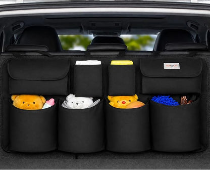 SURDOCA Car Trunk Organizer, LARGE CAPACITY Car Storage Bag with 8 Pockets, 7X Upgraded Trunk Storage Organizer for Car, SUV, Truck, MPV