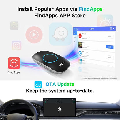 Wireless CarPlay AI Box with OBD2 Scanner, Car Video Streaming Wireless Plug & Play Carplay Adapter for iPhone & Android Auto with ChatGPT, Supports YouTube, Netfilx 256GB Max, HDMI