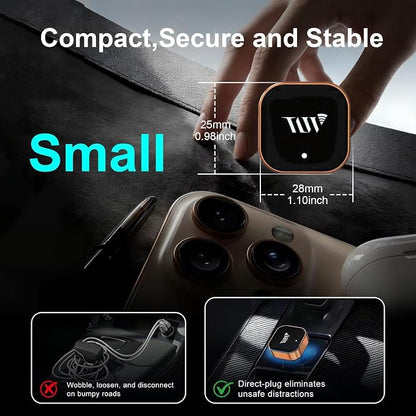 Wireless CarPlay Adapter for Apple iPhone & Android Auto, 2-in-1 Mini CarPlay Adapter Convert Wired to Wireless Dongle, Plug & Play, No Delay, BT 5.4, 2.4G/5G WiFi