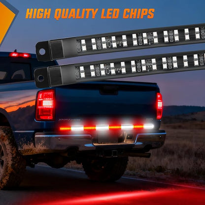 Nilight 49 Inch Emergency Strobe Light Strips with Controller, 288LED Flashing Warning Hazard Safety Rear Window Tailgate Lights for Truck Trailer Construction Plow Pickup Tow SUV Vehicles, Red White
