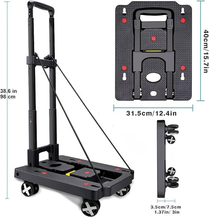 Car Seat Dolly for Airport - CarSeat Roller Cart Wheels for Airplane - Car Seat Travel Cart Carrier with Straps Foldable Luggage Trolley Folding Hand Truck(Green)