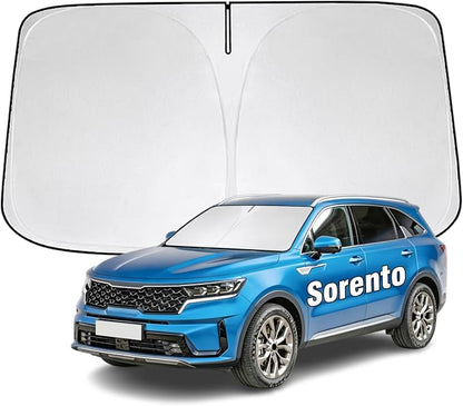 Windshield Sun Shade for Kia Sorento 2016-2026 Sunshade 300T Windshield Cover Shield Protector Blocks UV Rays Custom Fit Sorento Front Window Shades Windshield Accessories Keep Cool Foldable