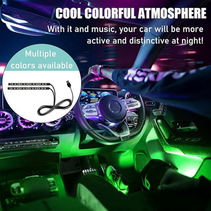 Yourkar Car LED Strip Light, 24 LED Auto Interior Under Dash Atmosphere Lights with USB Port, Universal Car Accessories