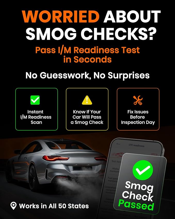 ANCEL BD310 Bluetooth OBD2 Scanner, 2-in-1 Car Diagnostic Scan Tool & Code Reader with App, Battery Test, Trip Analysis, Performance Test, for iPhone & Android, All 1996+ Vehicles