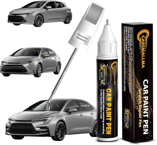 Car Touch Up Paint(1F7 Classic Silver Metallic) for Toyota, Color Accurate Car Scratch Repair Remover Pen,Automotive Paint Quick & Easy to fix vehicle Chips and Nicks Scuff