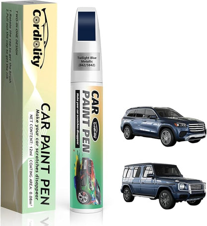 842/5842 Twilight Blue Metallic Touch Up Paint for Mercedes Benz, Color Accurate Car Paint Scratch Repair Pen, Quick & Easy Fix Automotive Chips and Nicks