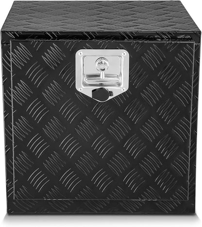 DNA MOTORING Lockable Tool Box for Truck Bed, Aluminum Storage Organizer w/Lock & Keys, 18" L X 18" D X 17.7" H Silver, TBOX-T5-013-BK