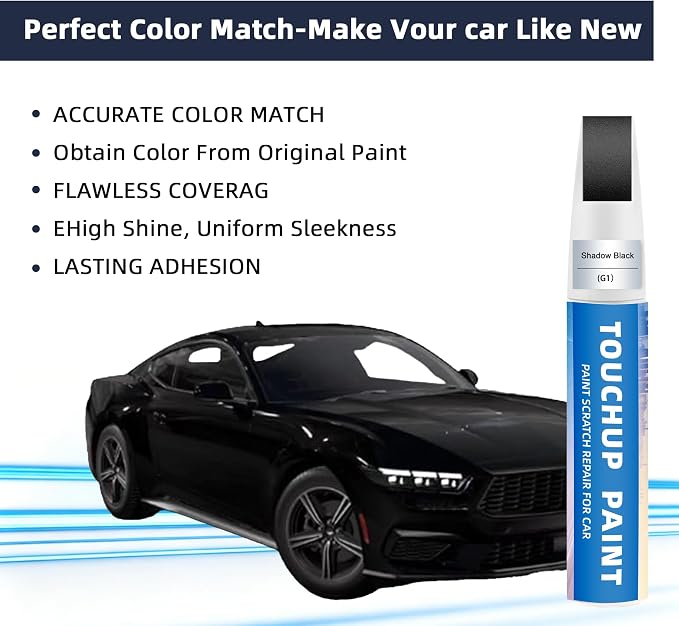 Shadow Black(G1) Touch Up Paint Compatible with Ford 2-in-1 Car Scratch Repair Pen for Rock Chips, Door Scratches&Paint Nicks Exact Color Match Quick Dry DIY Fix for F-150 Explorer