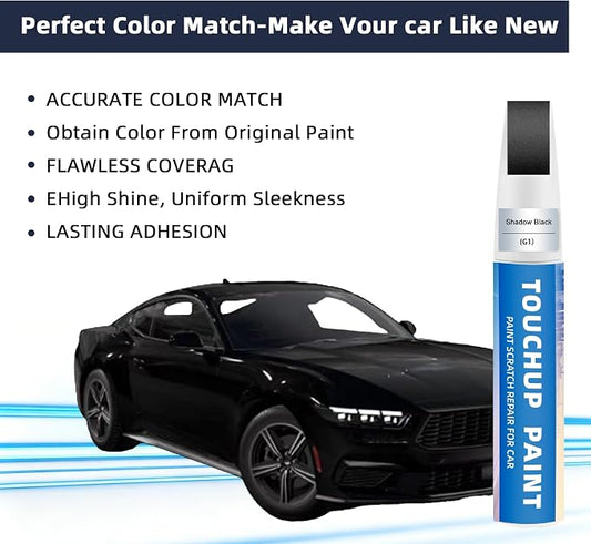 Shadow Black(G1) Touch Up Paint Compatible with Ford 2-in-1 Car Scratch Repair Pen for Rock Chips, Door Scratches&Paint Nicks Exact Color Match Quick Dry DIY Fix for F-150 Explorer