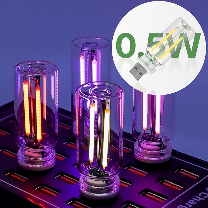 LED Touch Control Car Atmosphere Light, USB Mini Glass Bottle Night Light for Vehicle Bedroom Camping Decoration - Green