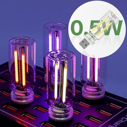 LED Touch Control Car Atmosphere Light, USB Mini Glass Bottle Night Light for Vehicle Bedroom Camping Decoration - Green