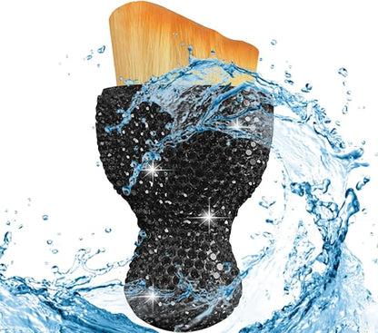 Bling Car Interior Dust Brush, Crystal Rhinestone Soft Auto Detailing Cleaning Brush, Sparkling Diamond Vehicle Dashboard Air Vent Cleaner for Women Girls, Universal for Vehicles (Black)