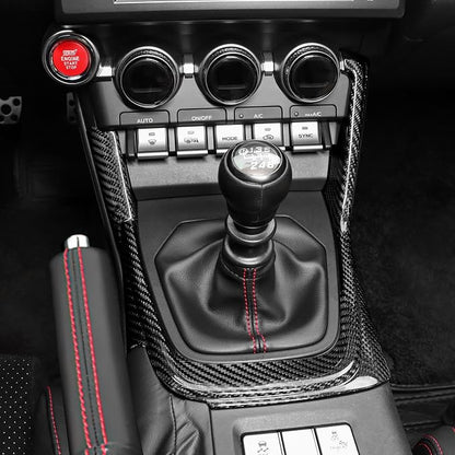 AIRSPEED Hard Carbon Fiber for Toyota GR86 Subaru BRZ 2021 2022 2023 2024 2025 Gear Shift Panel Outer Frame Cover Center Console Interior Trim Accessories, Black