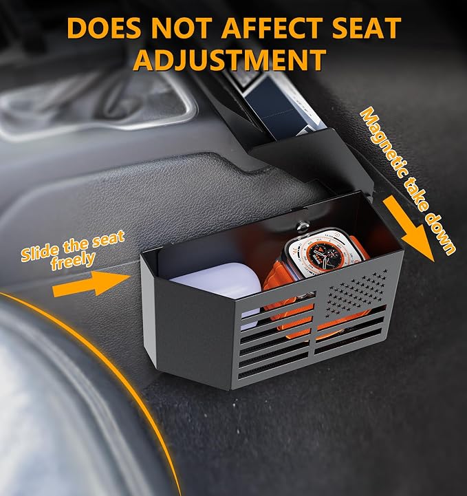 Eamplest Upgrade Magnetic Metal Gear Shift Center Console Organizer for Jeep Wrangler JL JLU 4XE 2018-2026 & Gladiator JT 2020-2026 Accessories Storage Box Tray, US Flag Log (Not for JK/JKU)
