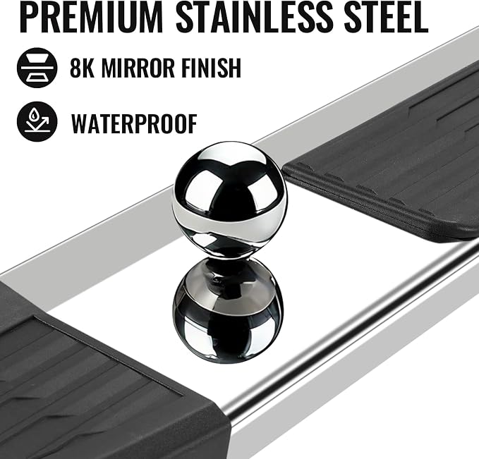 COMNOVA 6 inch Running Boards Compatible with 2004-2014 Ford F150 Crew Cab(4 Full-Size Doors), Stainless Steel Truck Side Step Nerf Bars for F150 Crew Cab.