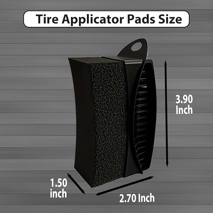 2 Pack Tire Shine Applicator Pads, Reusable Tire Dressing Applicator Sponge, Curved Tire Gel Applicator Forms with Lid, Black Tire Applicator Pads for Car Cleaning Detailing