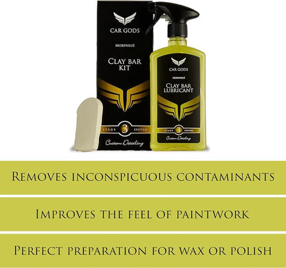 Car Gods Clay Bar & Lubricant Spray - Complete Detailing Kit, 17fl Oz
