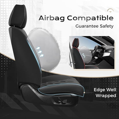 Coverado Car Seat Covers, Front Covers for Cars, Car Seat Cover Front Seats, Car Seat Protector Waterproof, Leather Car Seat Cushion, Universal Interior Covers Seat Protectors for Most Cars