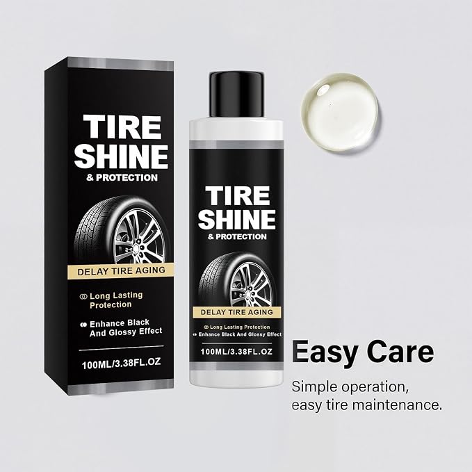 Tire Shine Restorer, Tire Care System Set, 100ml Quick Dry Long Lasting Rubber Protection Design Kit, Compact Auto Detailing Style Formula, Gloss Tires Finish Style Agent, Tires Shine for SUV Use