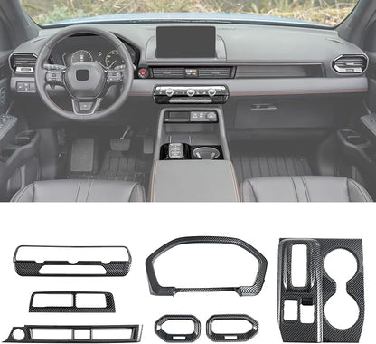 Interior Trim Kit for Honda Pilot 2023-2026 Carbon Gear Shift Panel Cover AC Vent Dash Trim