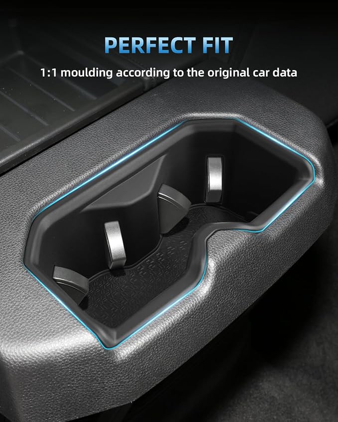 TPE Central Control Cup Holder Insert for 2022-2026 Toyota Tundra(SR/SR5/Limited/TRD Pro), 2024 2025 2026 Toyota Tundra Interior Accessories