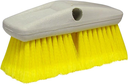STAR BRITE 8" Durable Cleaning Brush - Soft, High-Density Star Prene Fibers for Finished Surfaces & Light Cleaning - Fits 3/4" Threaded or Extend-A-Brush Handles - Soft Bristle, Yellow (040013)