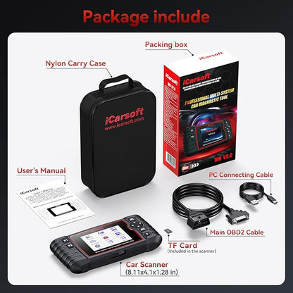 iCarsoft MB V2.0 OBD2 Scanner for Most Mercedes Benz from 1996-2023 Full System Diagnostic Scan Tool 9 Reset AutoVIN Oil/BMS/SAS/EPB/ETC/BLD/INJ/SAS Etc. Free Update Car Code Reader with Battery Test