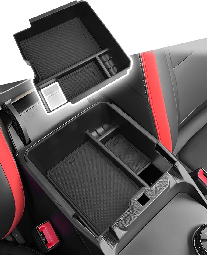CDEFG for 2024 2025 2026 Ford Ranger Center Console Organizer Tray for Ranger Accessories Armrest Storage Box Insert Tray for Ranger XL, XLT, Lariat, Raptor Arm Rest Middle Organizer